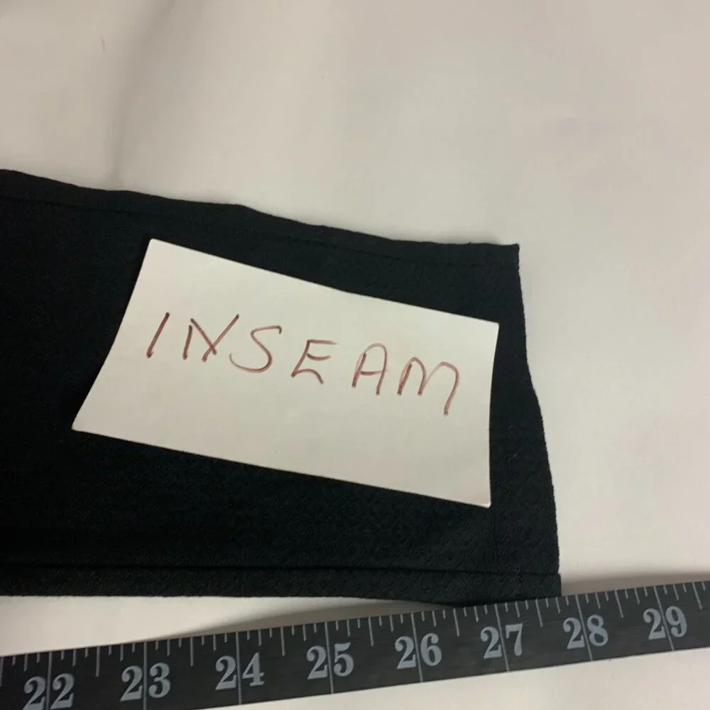 Mario Serrani Pants Size Small Black NWT Textured Straight Leg Classic Preppy - Picture 10 of 12